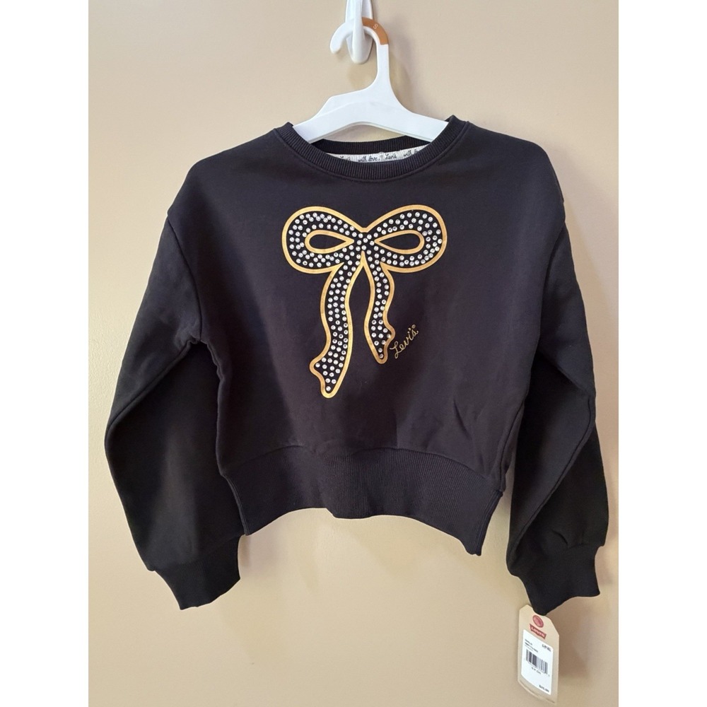 Levi's Girls Meet & Greet Ribbed Crewneck Long Sleeve Sweatshirt Size Small NWT